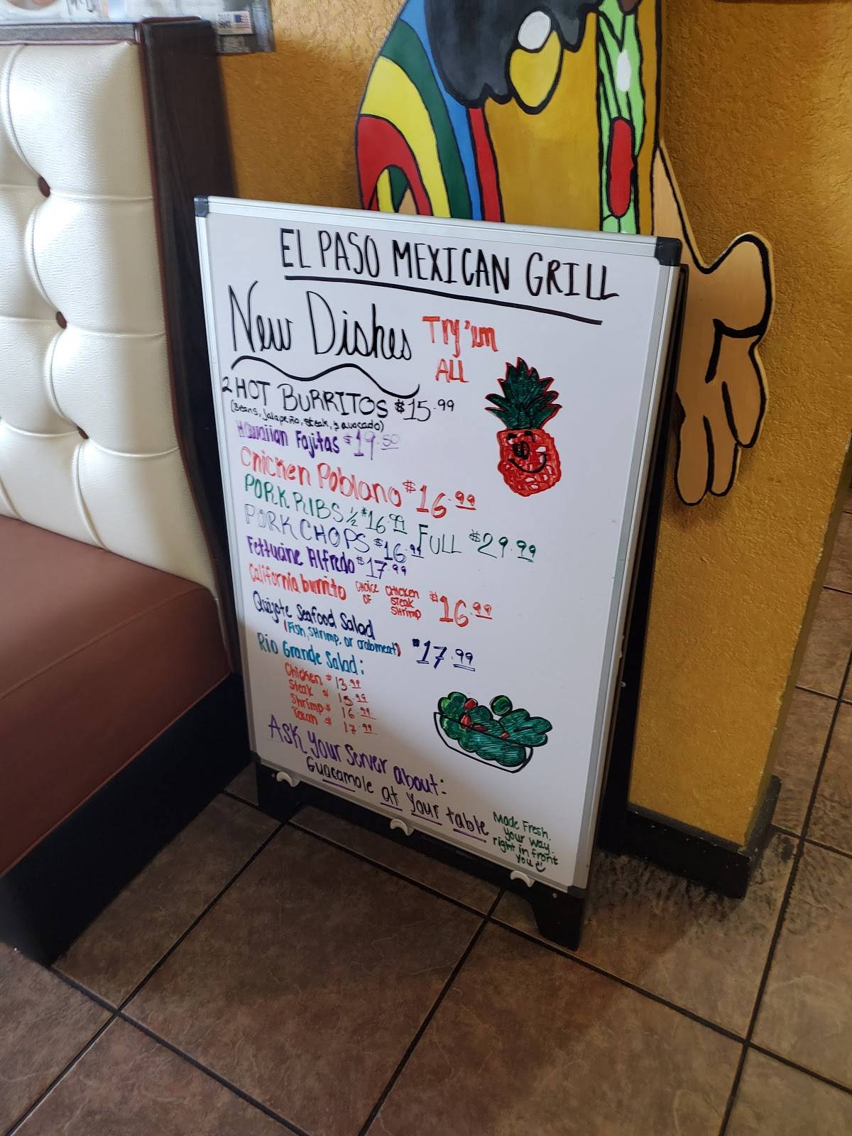 Menu at El Paso pub & bar, Raceland