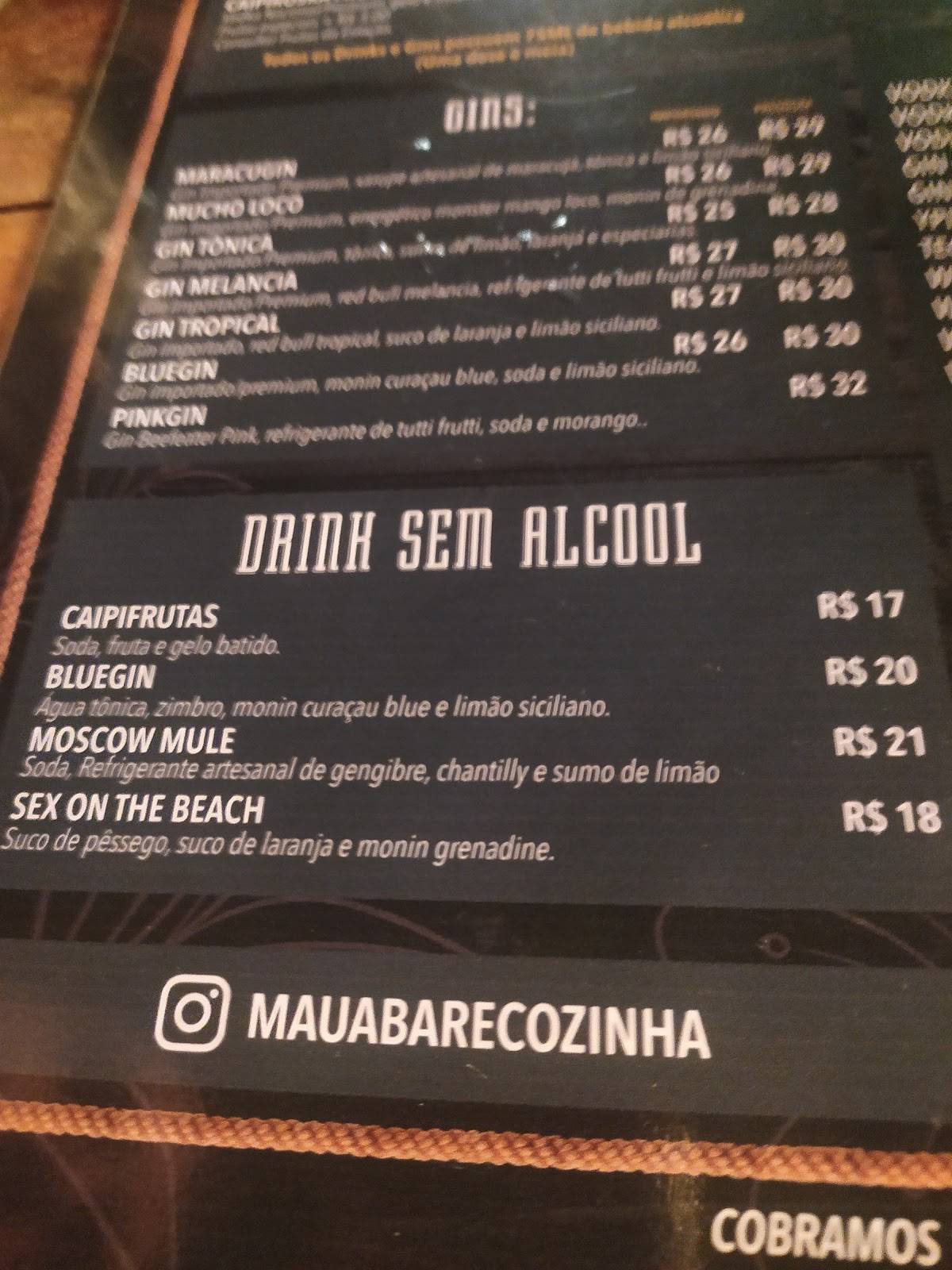 Mauá Bar E Cozinha cardápio