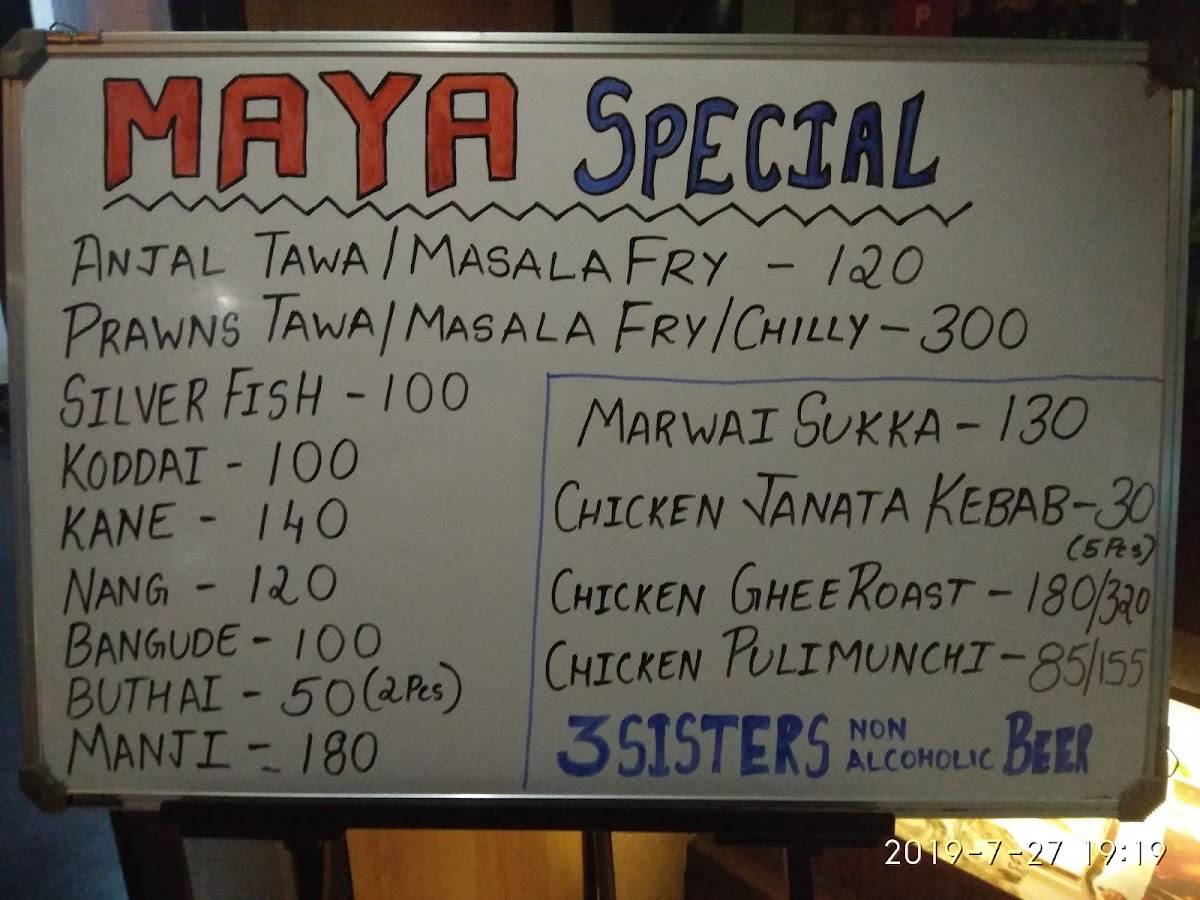 Maya Bar & Family Restaurant menu