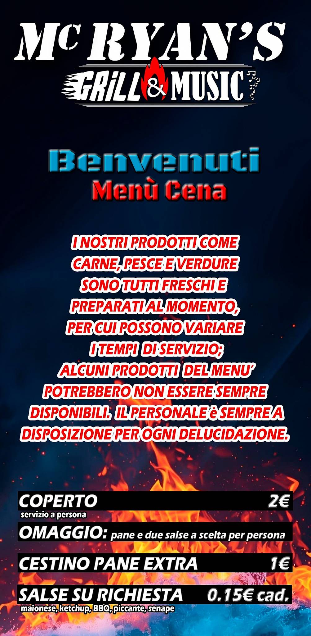 Menu di Mc Ryan's (Grill&Music - Risto Pub) 