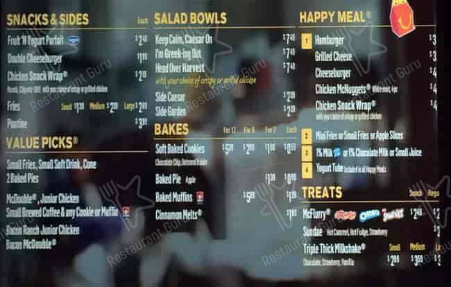 Menu de McDonald's