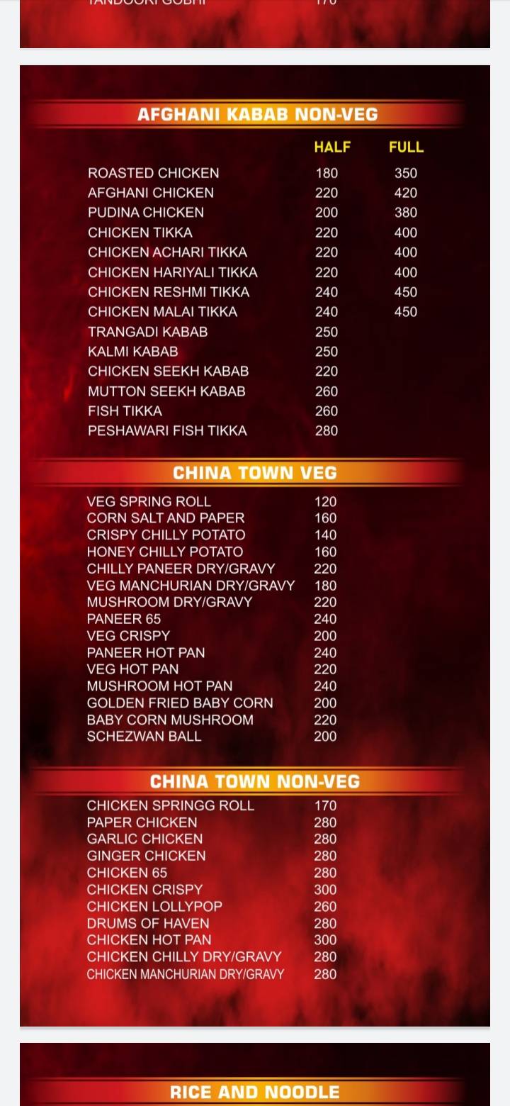 Meals On Wheels Family Lounge menu
