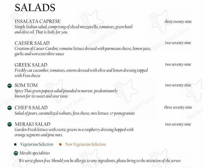 Meraki menu