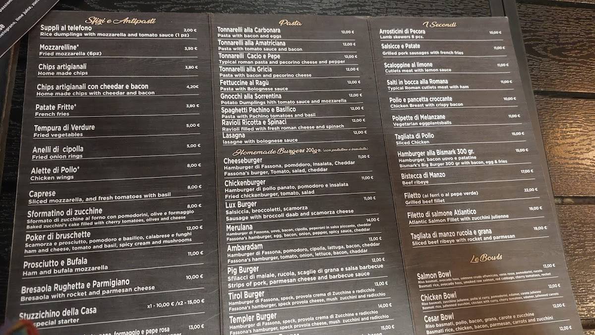 Menu di Merulana Cafè 