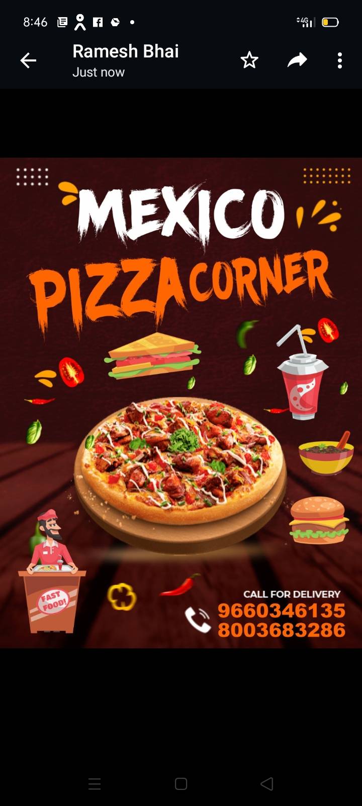 Mexico pizza corner menu