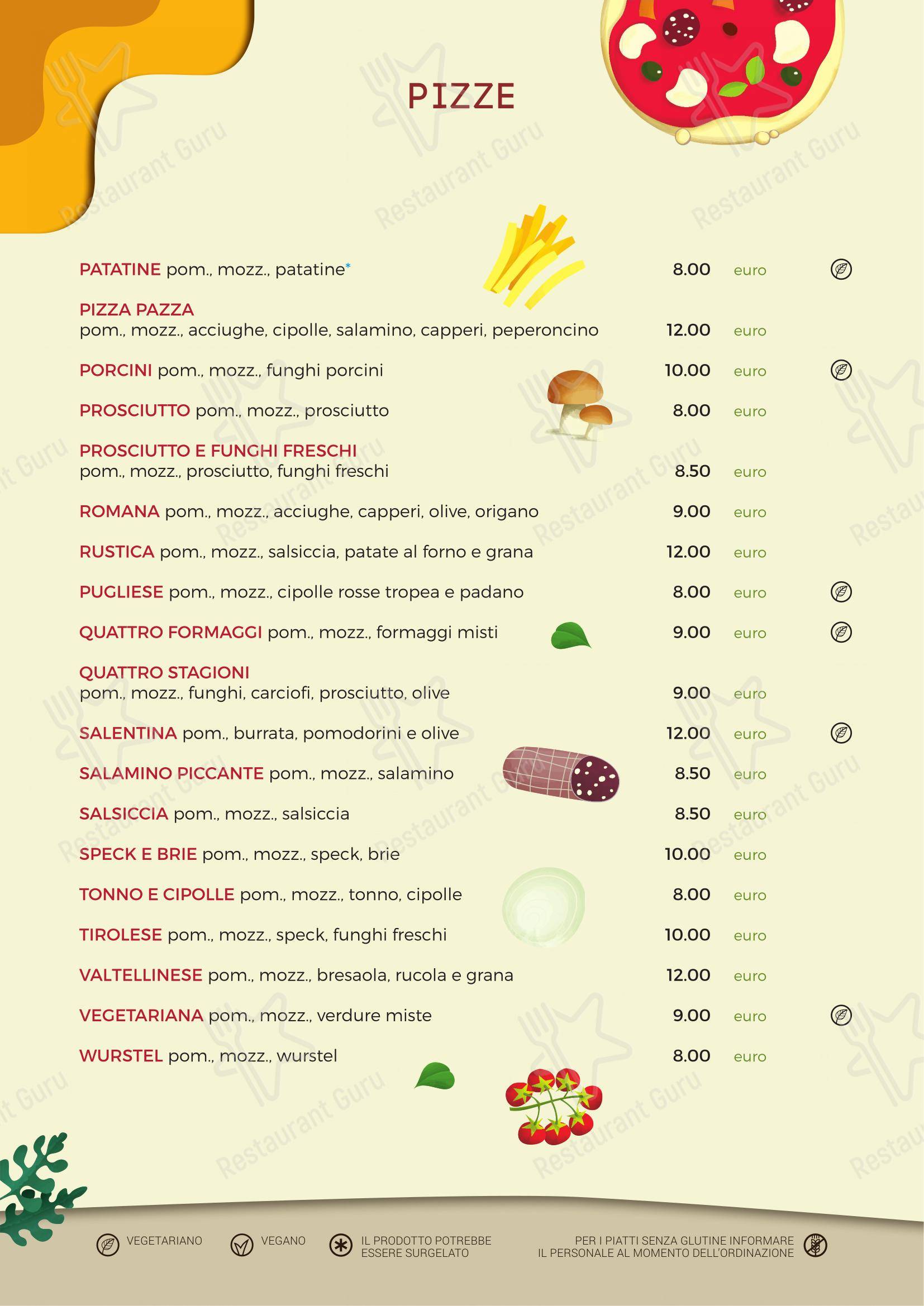 Menu per Mi gioco la pizza ristorante