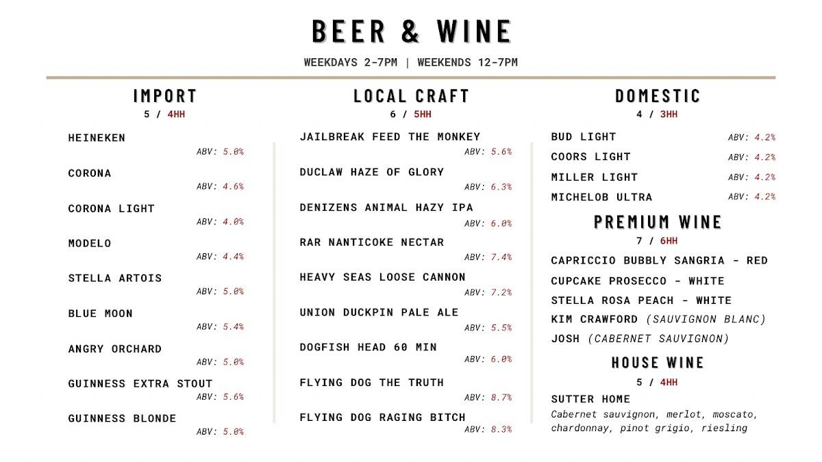 Menu at Mid Atlantic Seafood pub &amp; bar, Laurel