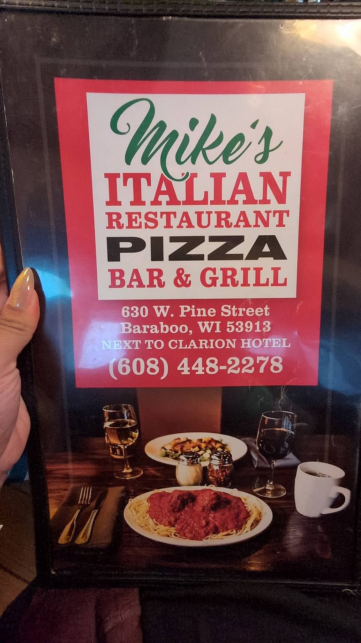 Menu at Mike's Italian Restaurant, Baraboo