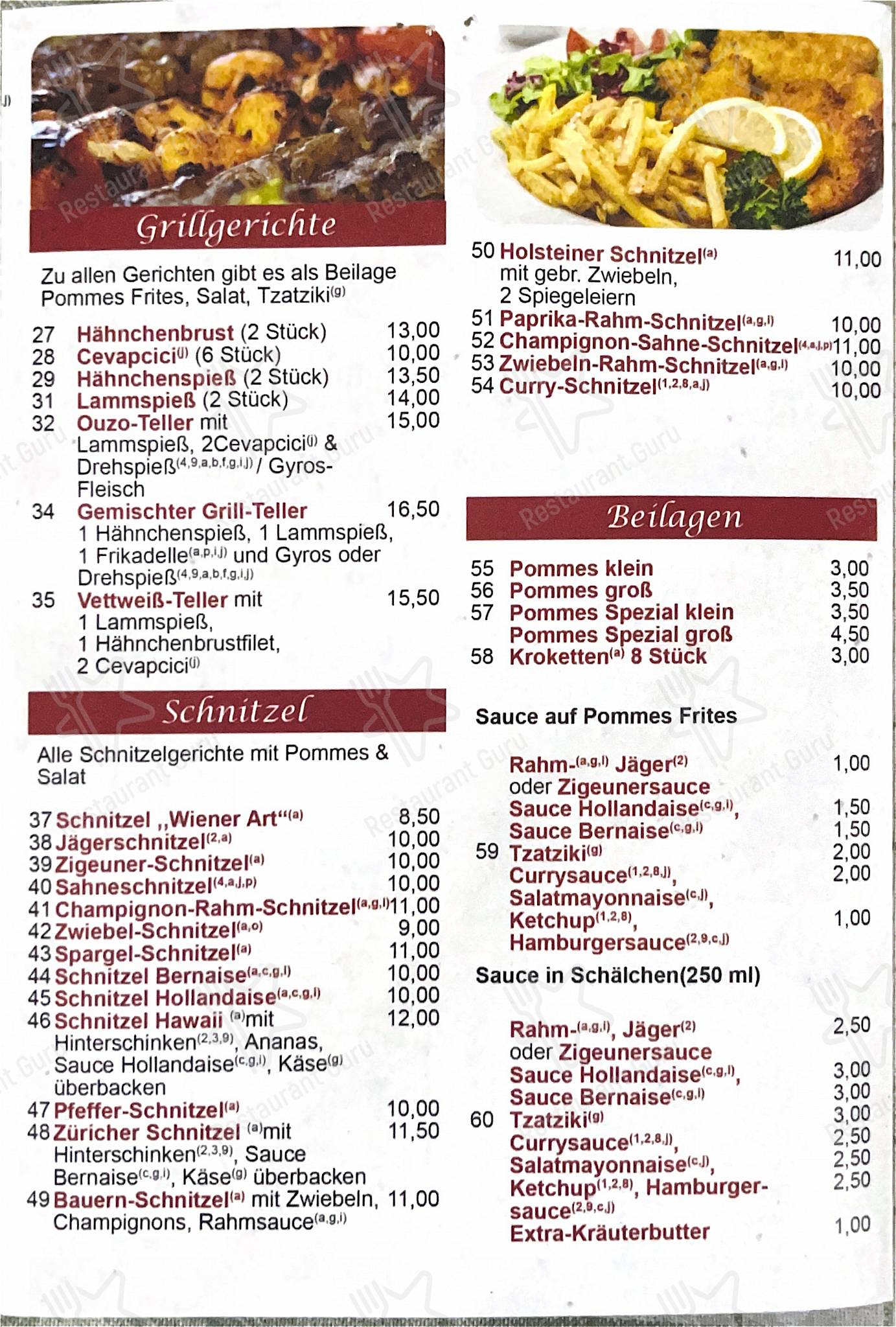 Speisekarte Von Mimoza Grill Schnellrestaurant Vettwei