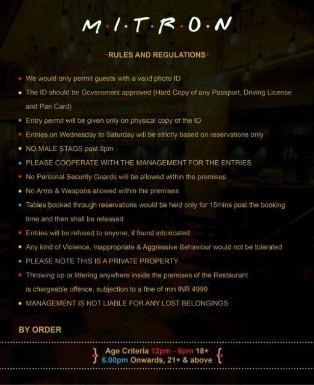 Mitron Andheri menu