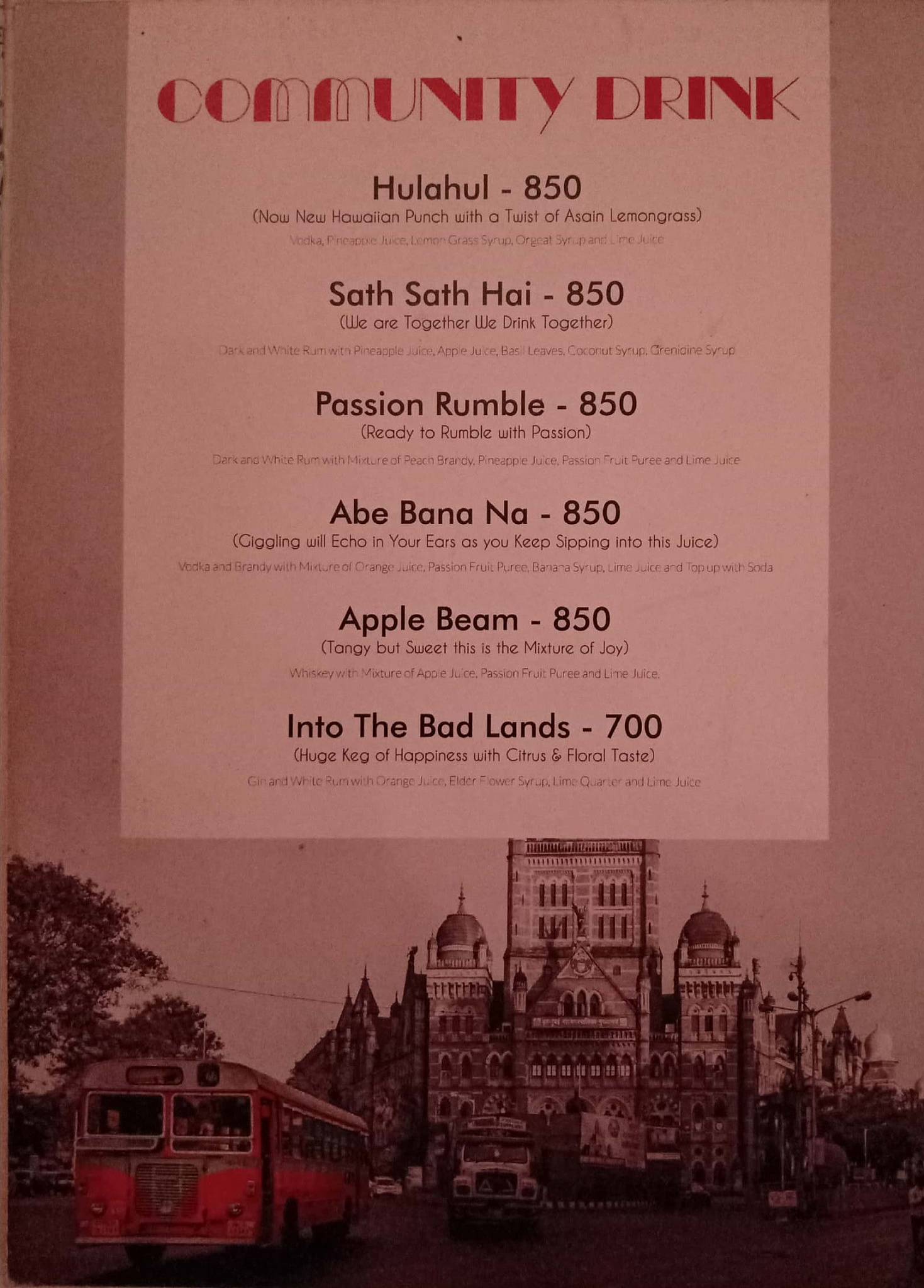 Mitron Andheri menu