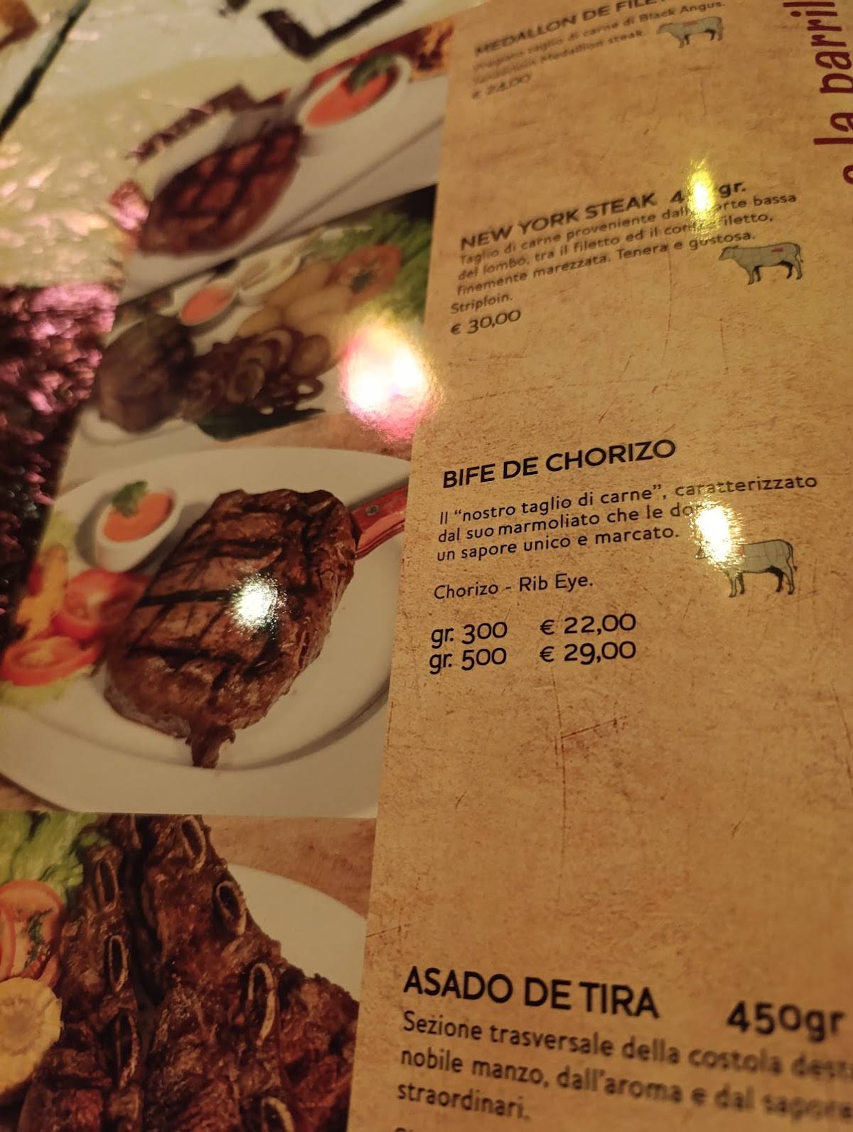 Menu di Ristorante Churrasco - Chacarero 