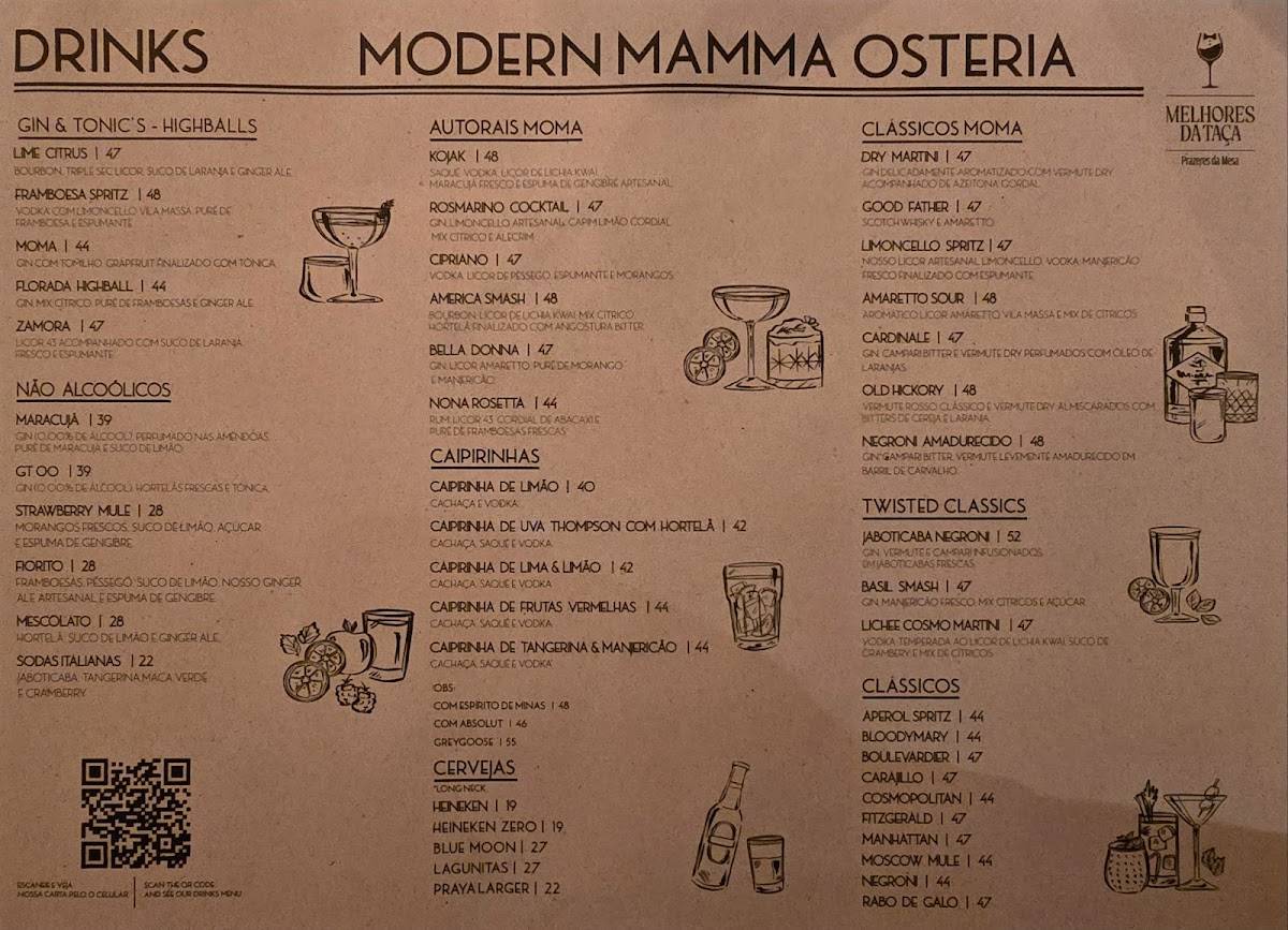 MOMA ITAIM - Modern Mamma Osteria cardápio
