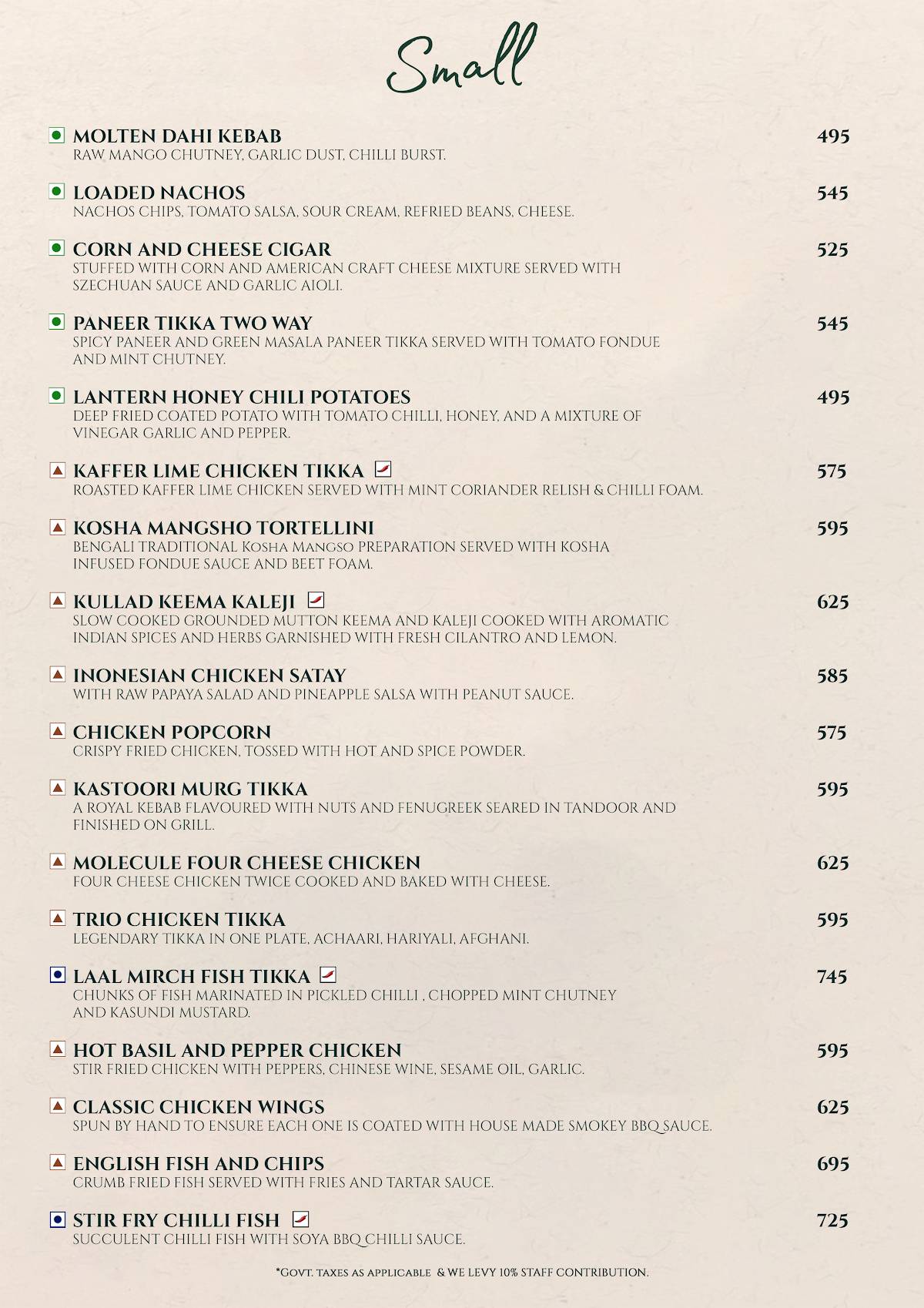 Molecule Noida - Best Rooftop Restaurant in Noida menu