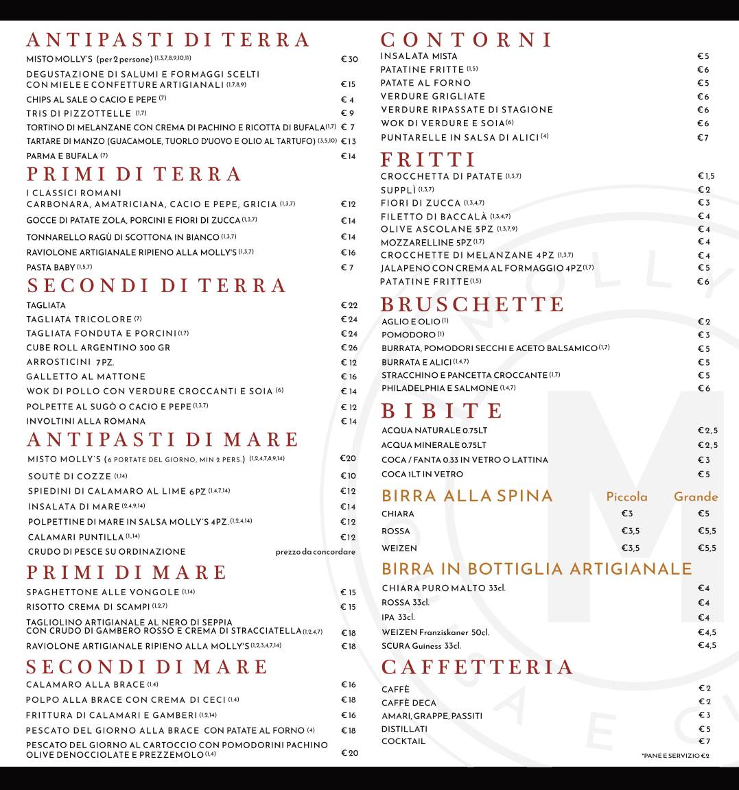 Menu di Ristorante Molly's 