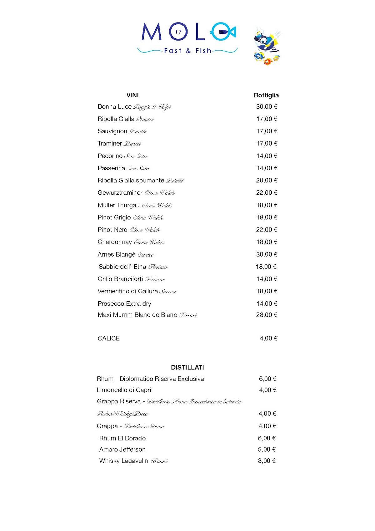 Menu di Molo17 Ristorante 
