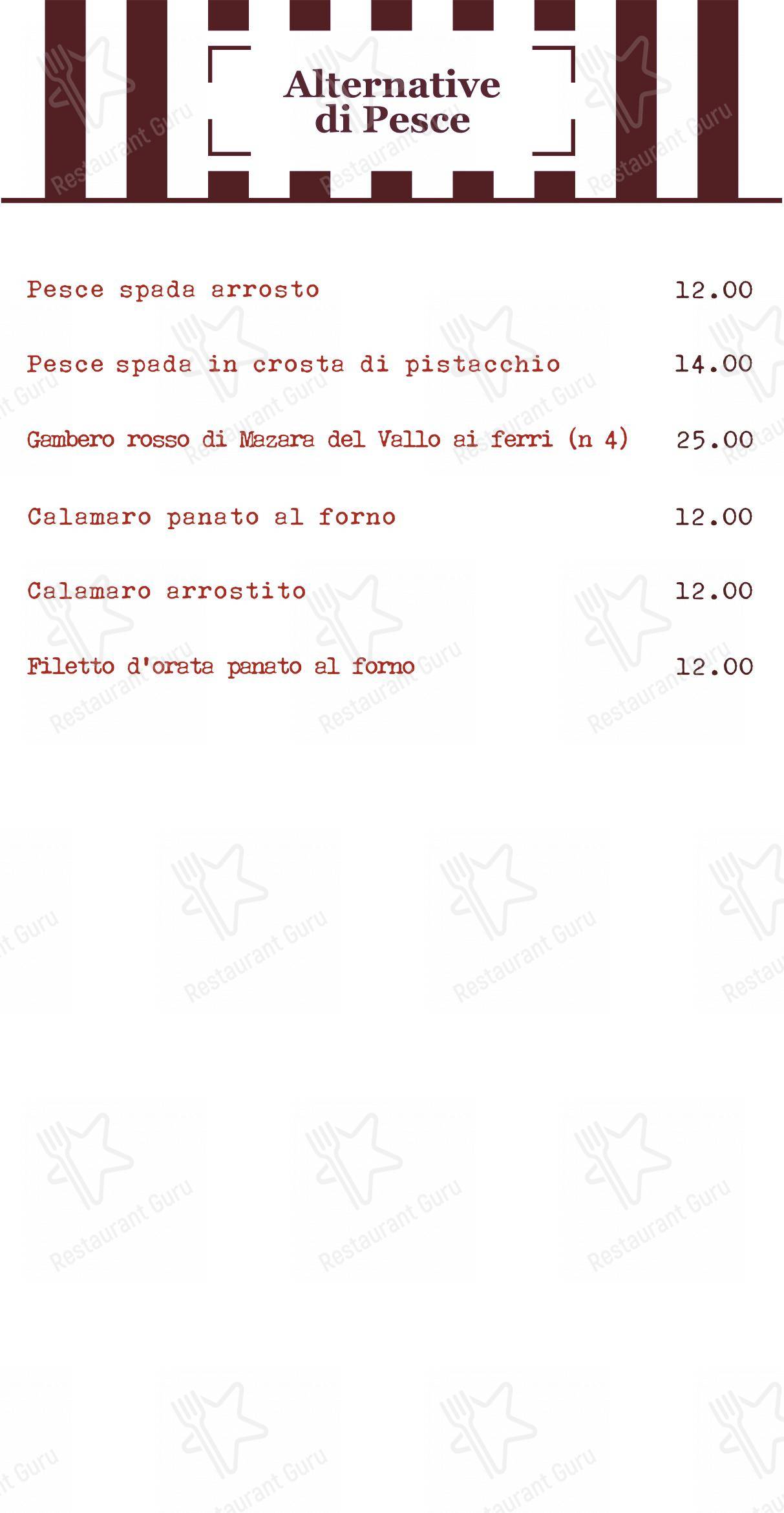 Mondo Pizza in Marsala - Menu bar