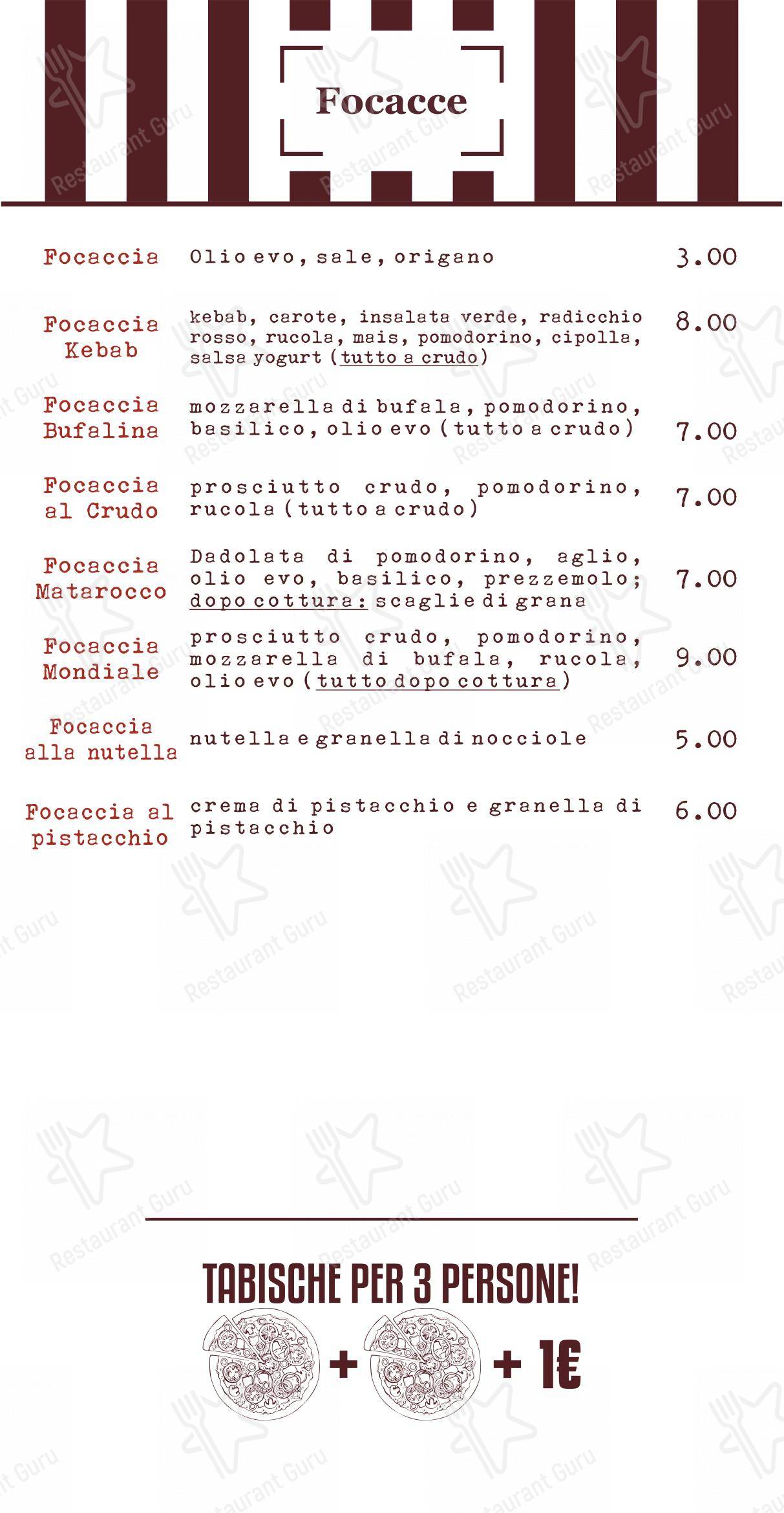 Menu di Mondo Pizza - Menu bar