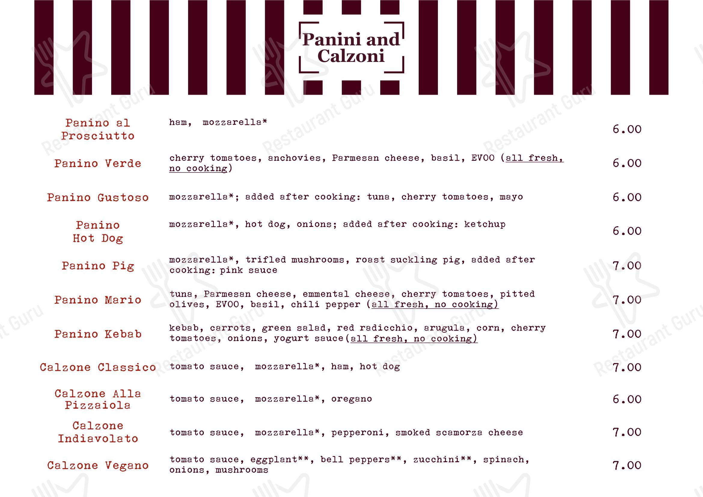 Menu per Mondo Pizza pizzeria