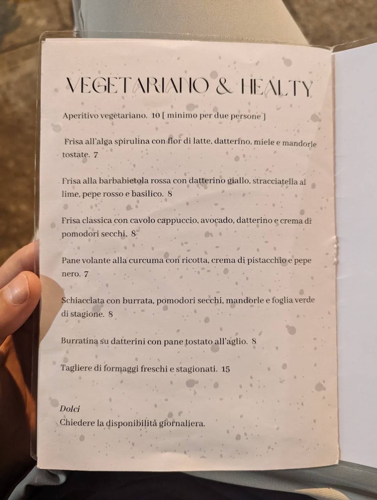 Menu di Passaporto Alchimia & Cucina 
