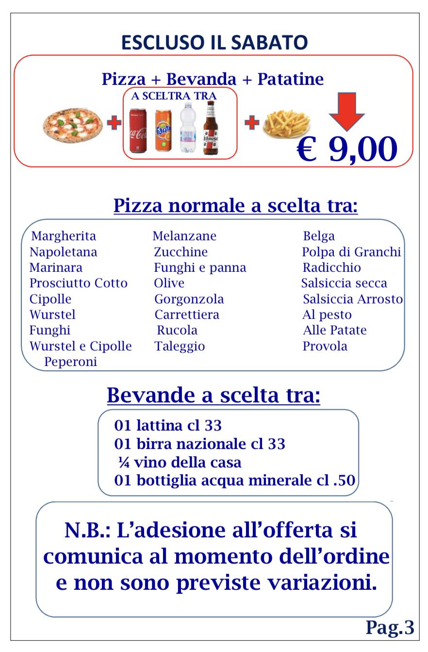Menu di Pizzeria Paluna Di Figus E. 