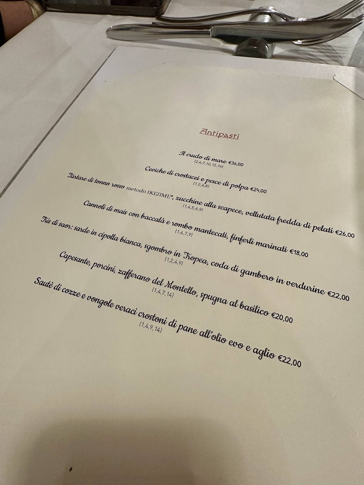 Menu di Antica Osteria Poloni 1907 