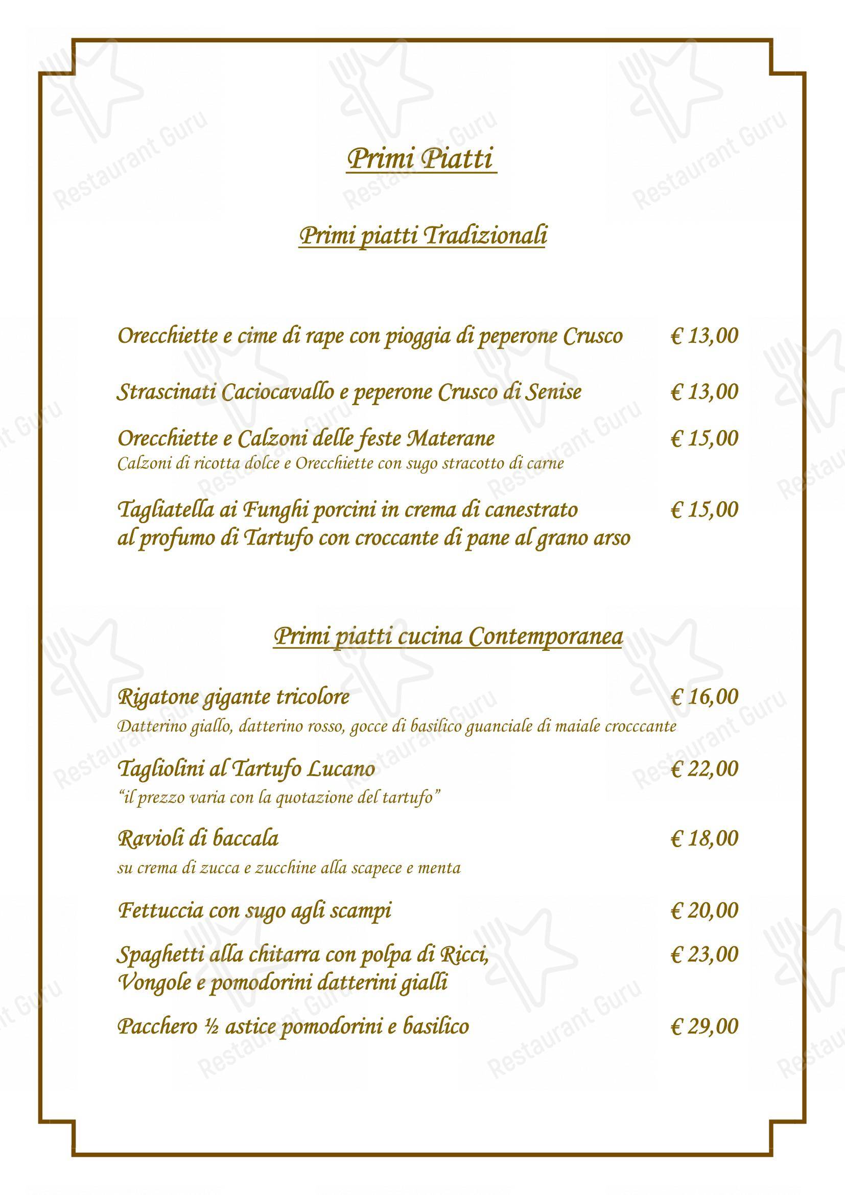 Menu bar pour Morgan Restaurant dans Matera