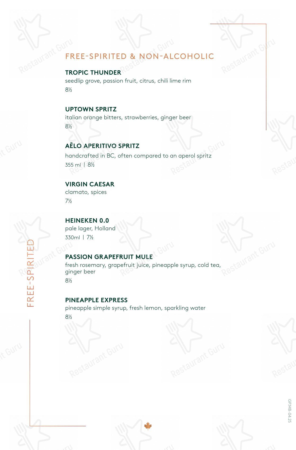 Menu pour Moxies Polo Park Restaurant restaurant à viande