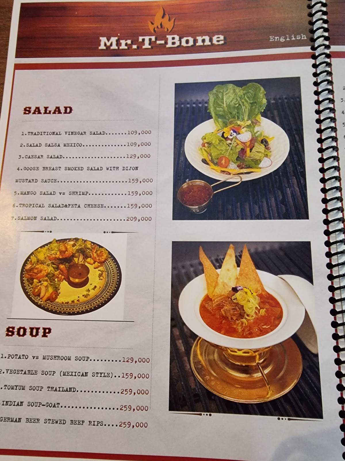 Menu at Mr.TBone Steak&BBQ Saigon, Ho Chi Minh City