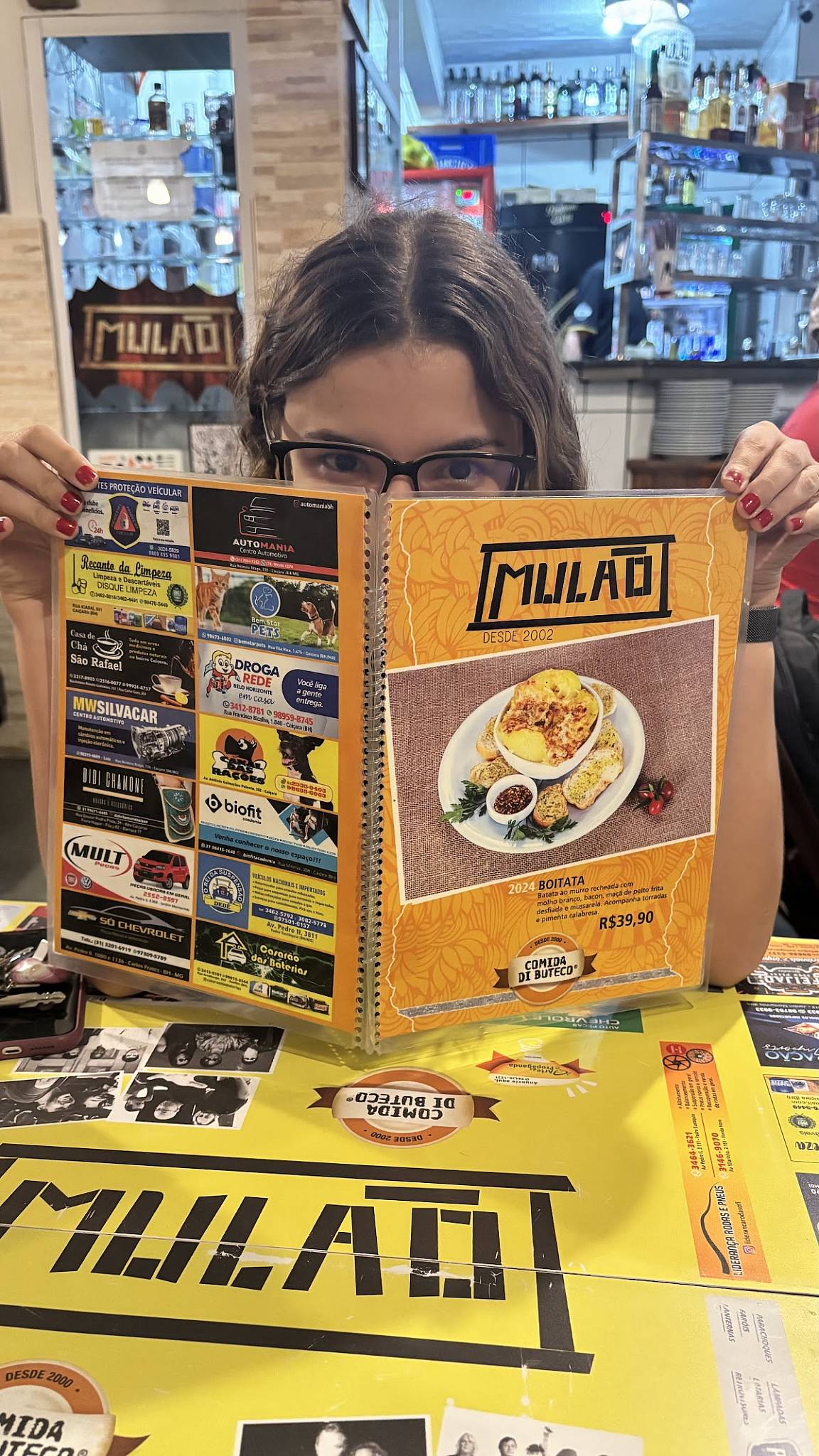 Mulão cardápio