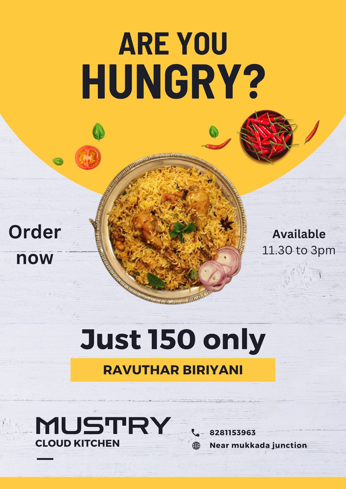 MusTry cloud kitchen menu