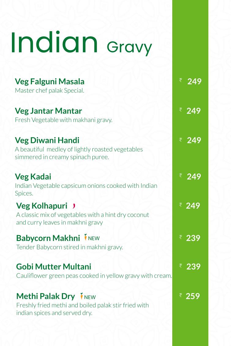 Sattvik - A Vegetarian Delight menu