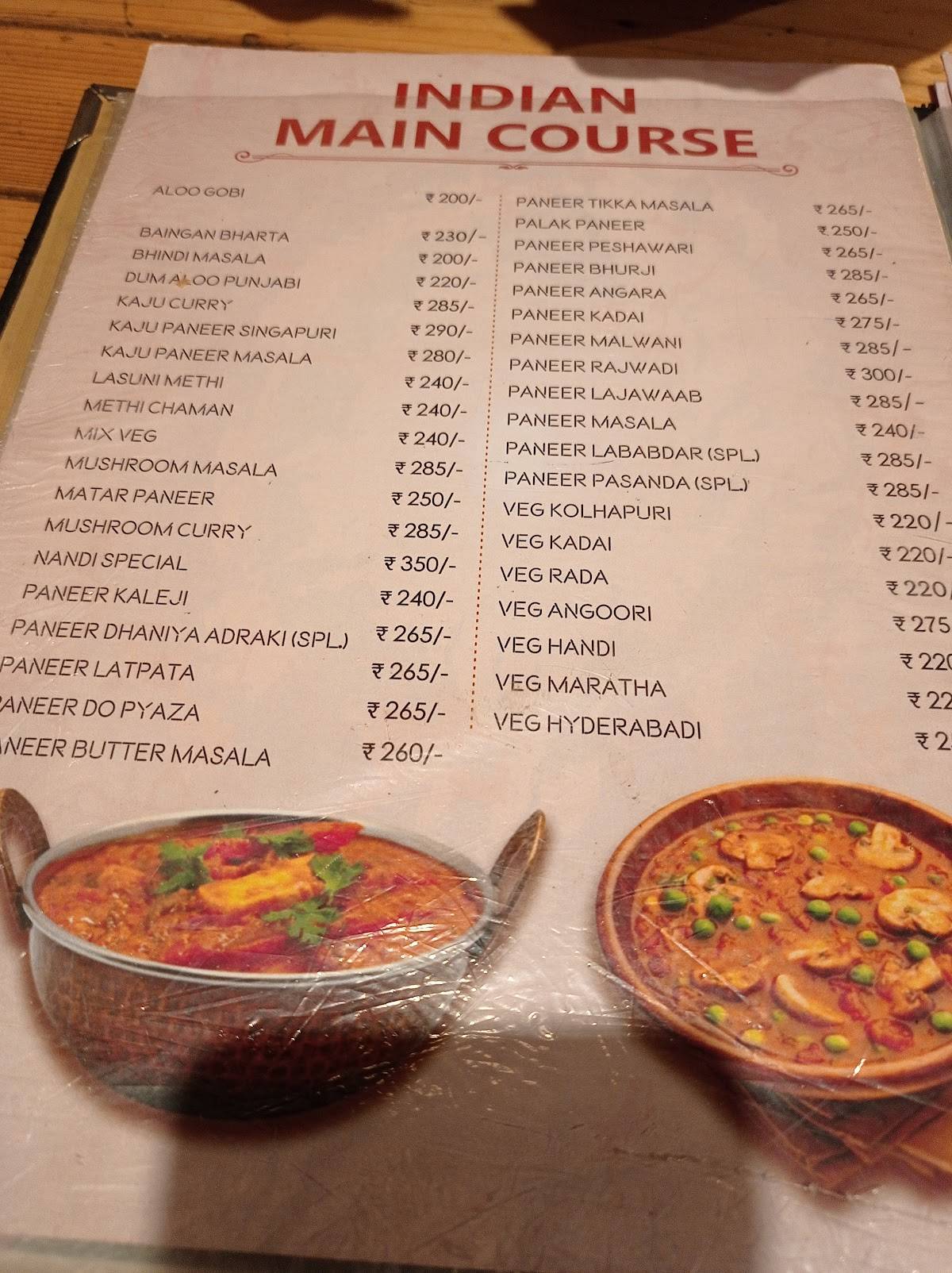 NANDI Pure Veg menu