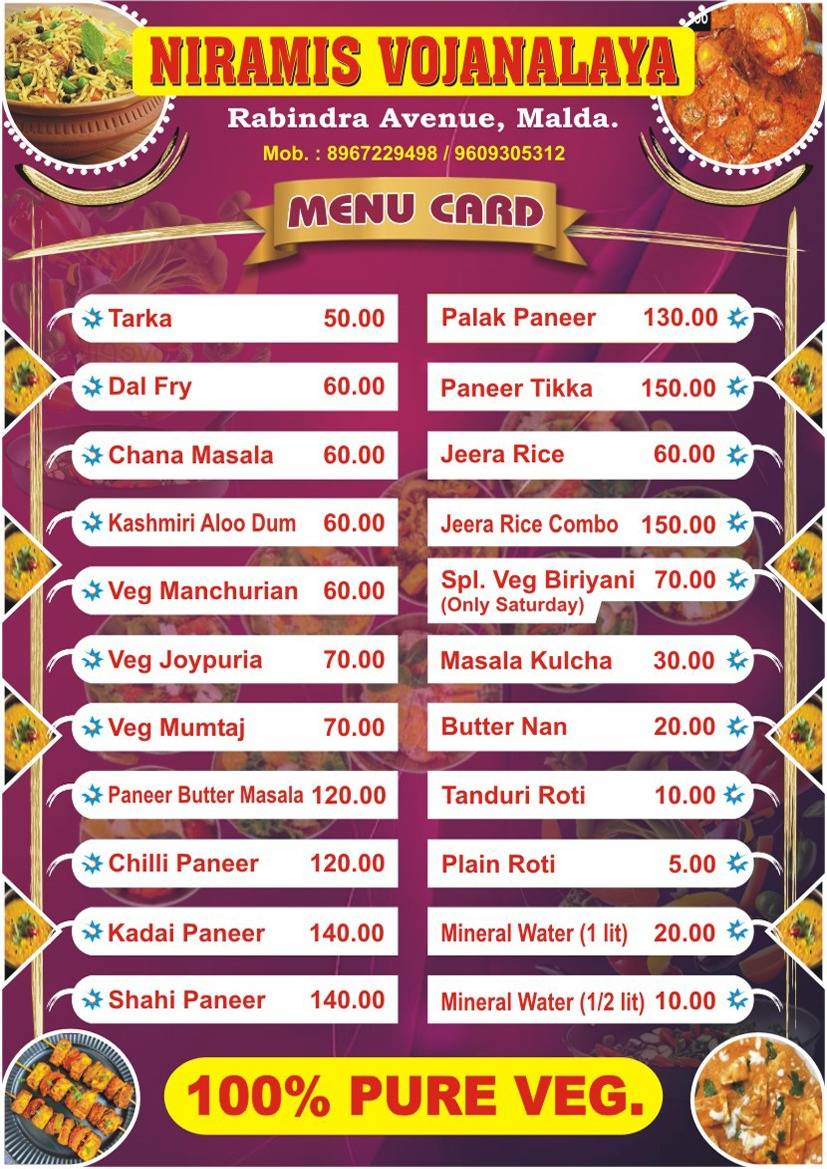 Niramish Bhojanalay menu