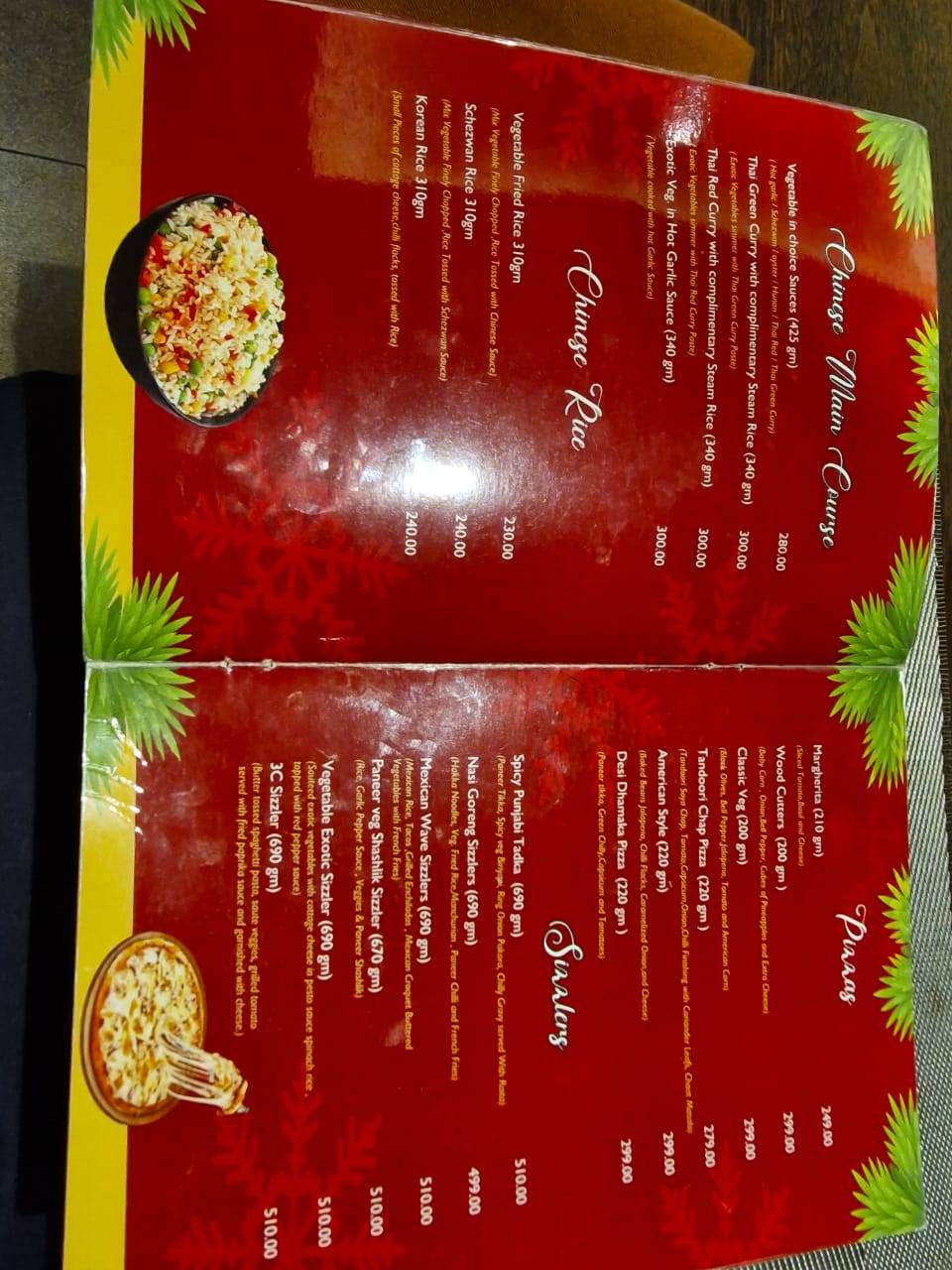 NRICH SPICE menu