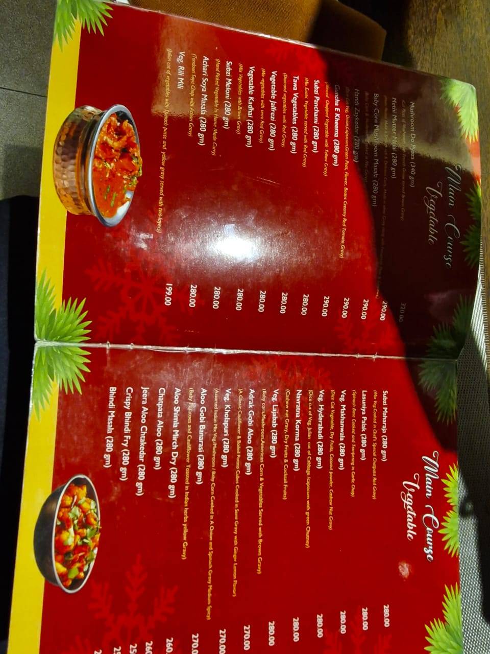 NRICH SPICE menu