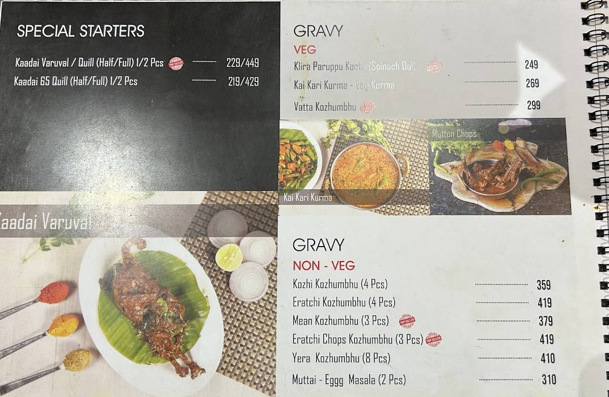 Naachiyar's menu