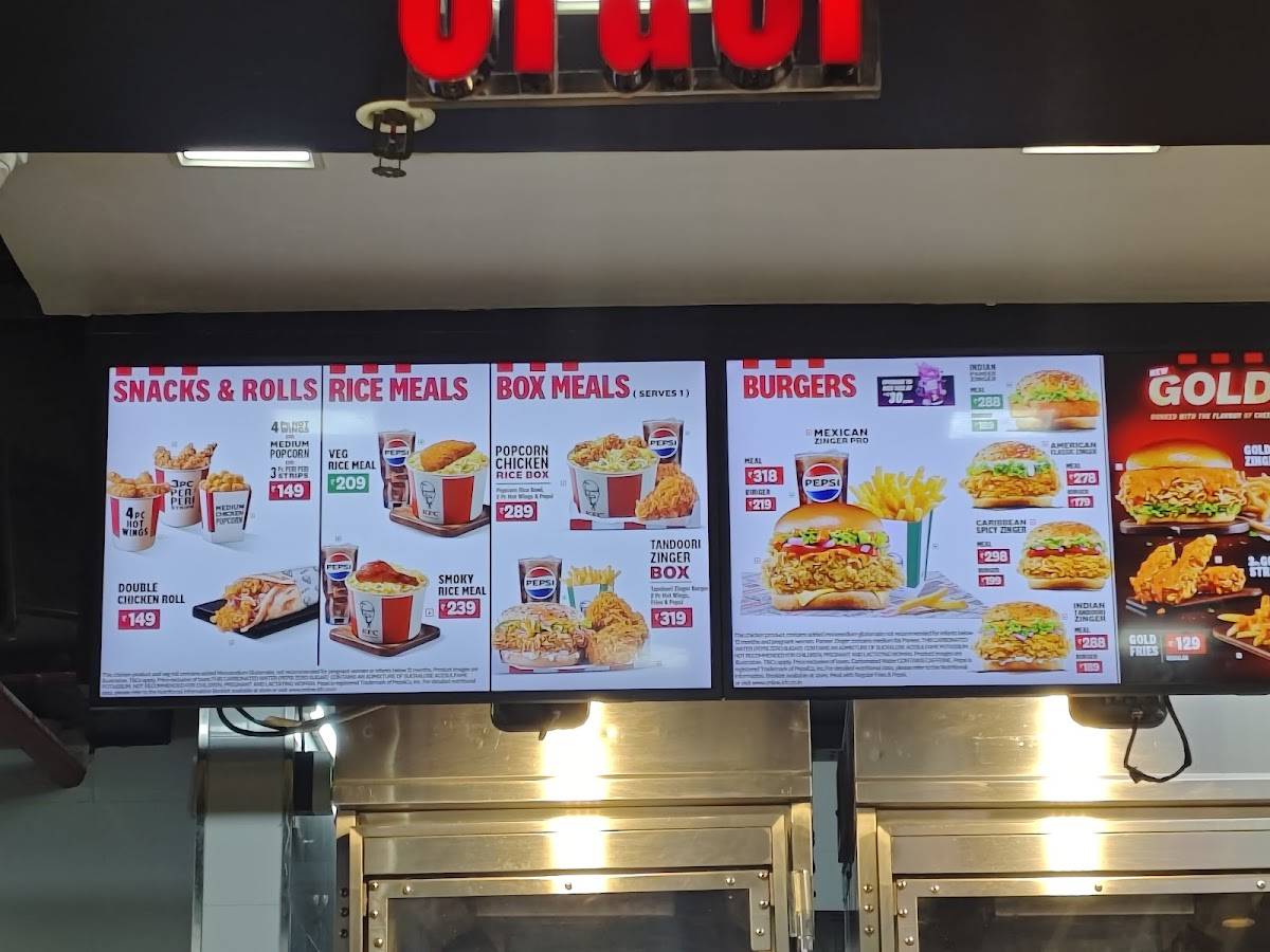 KFC menu