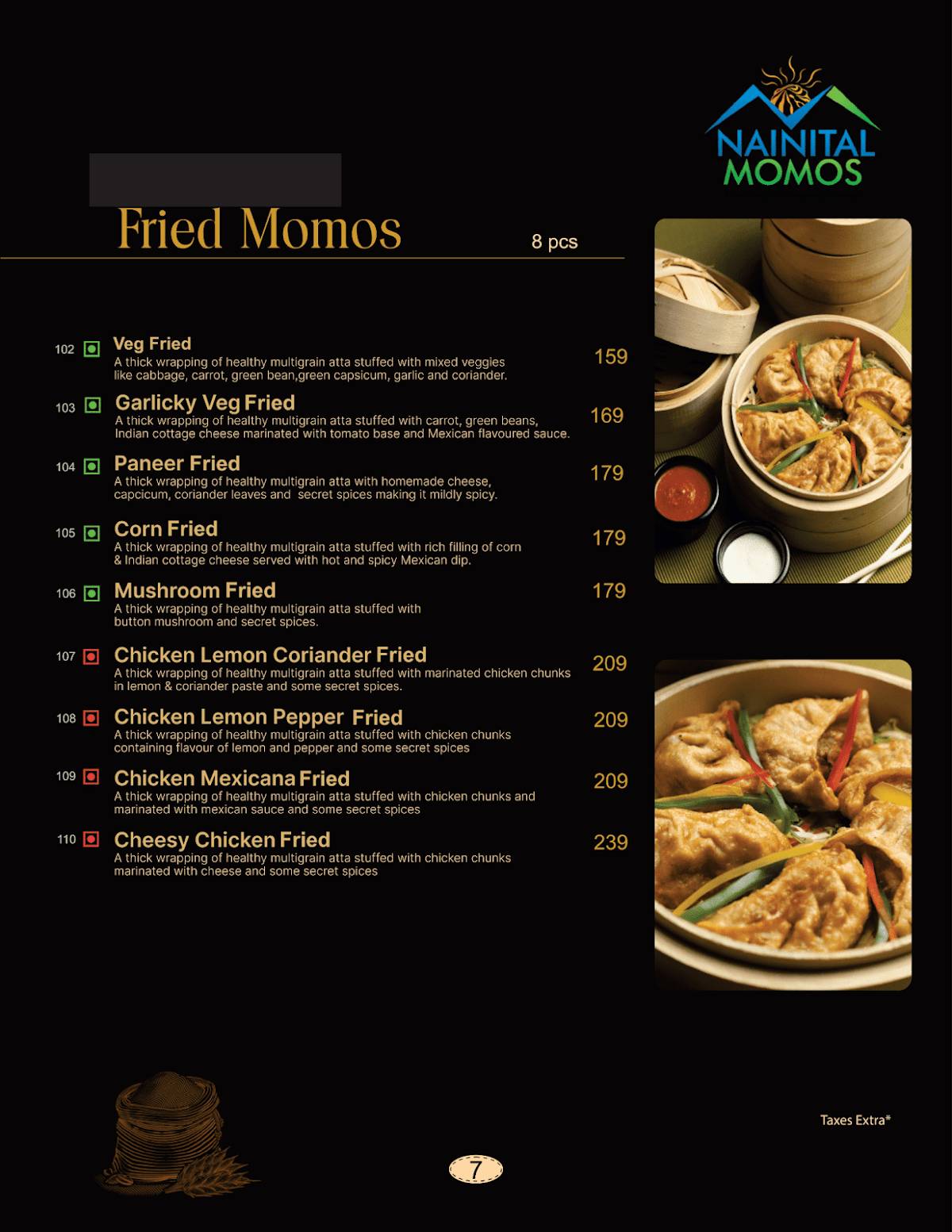 Nainital Momos - Multigrain momos menu