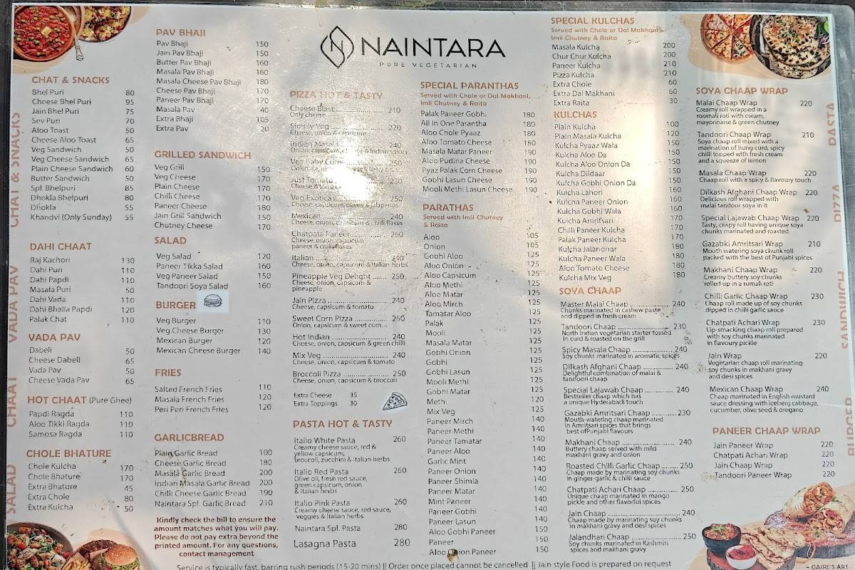 Naintara menu