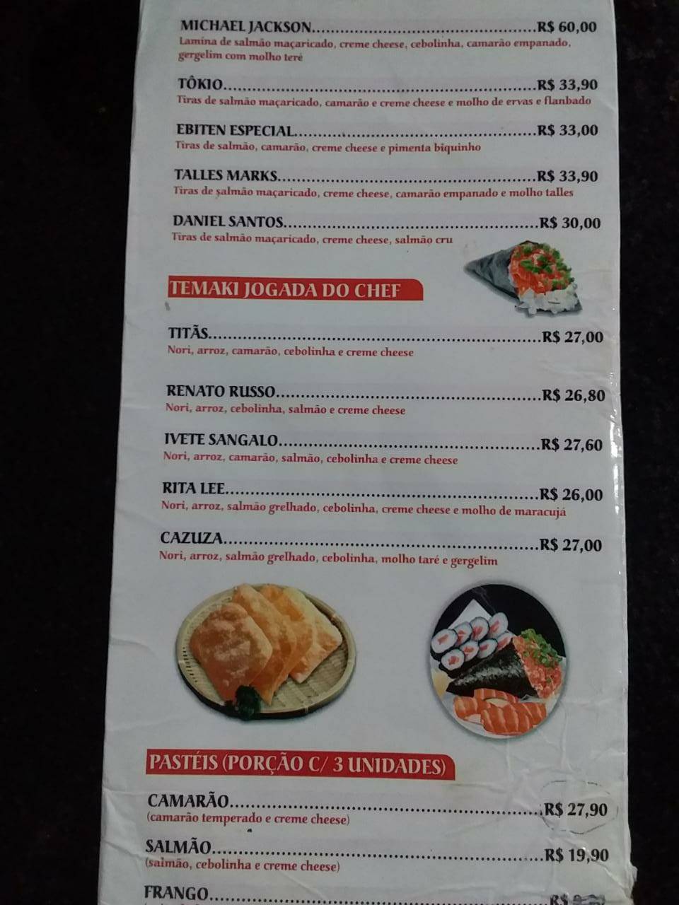 Nakza Ipiaú cardápio