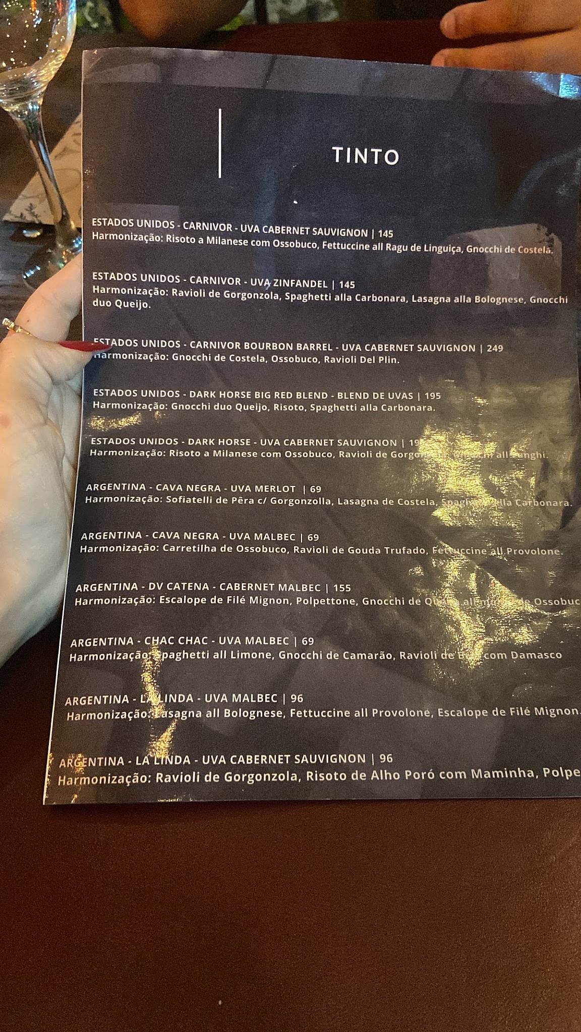 Nama Pastifício cardápio