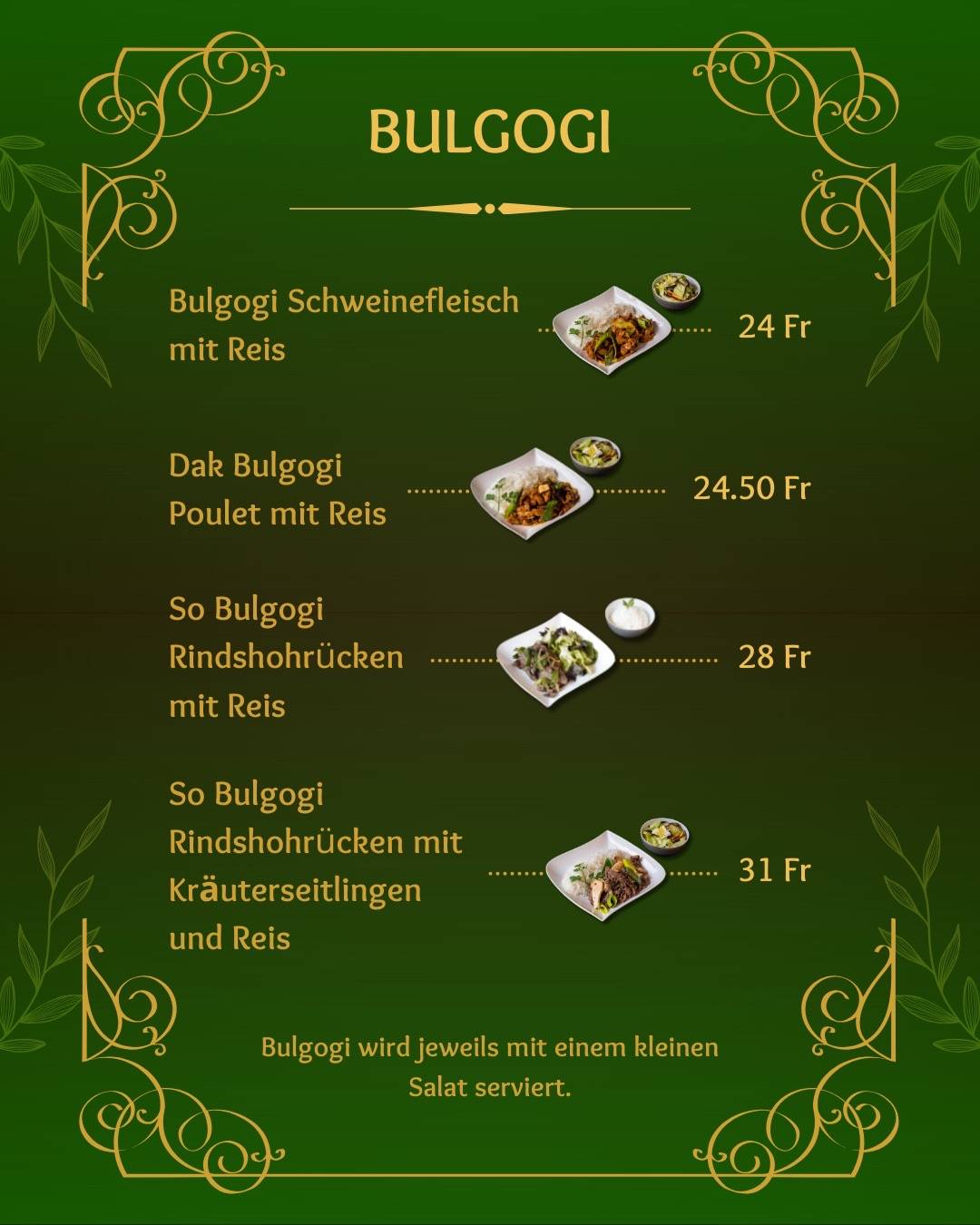 Menu di Namsan Restaurant 