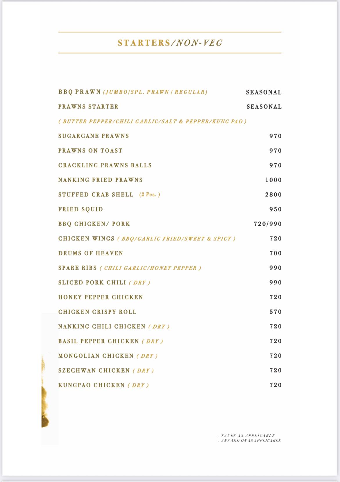Nanking Chinese Restaurant menu