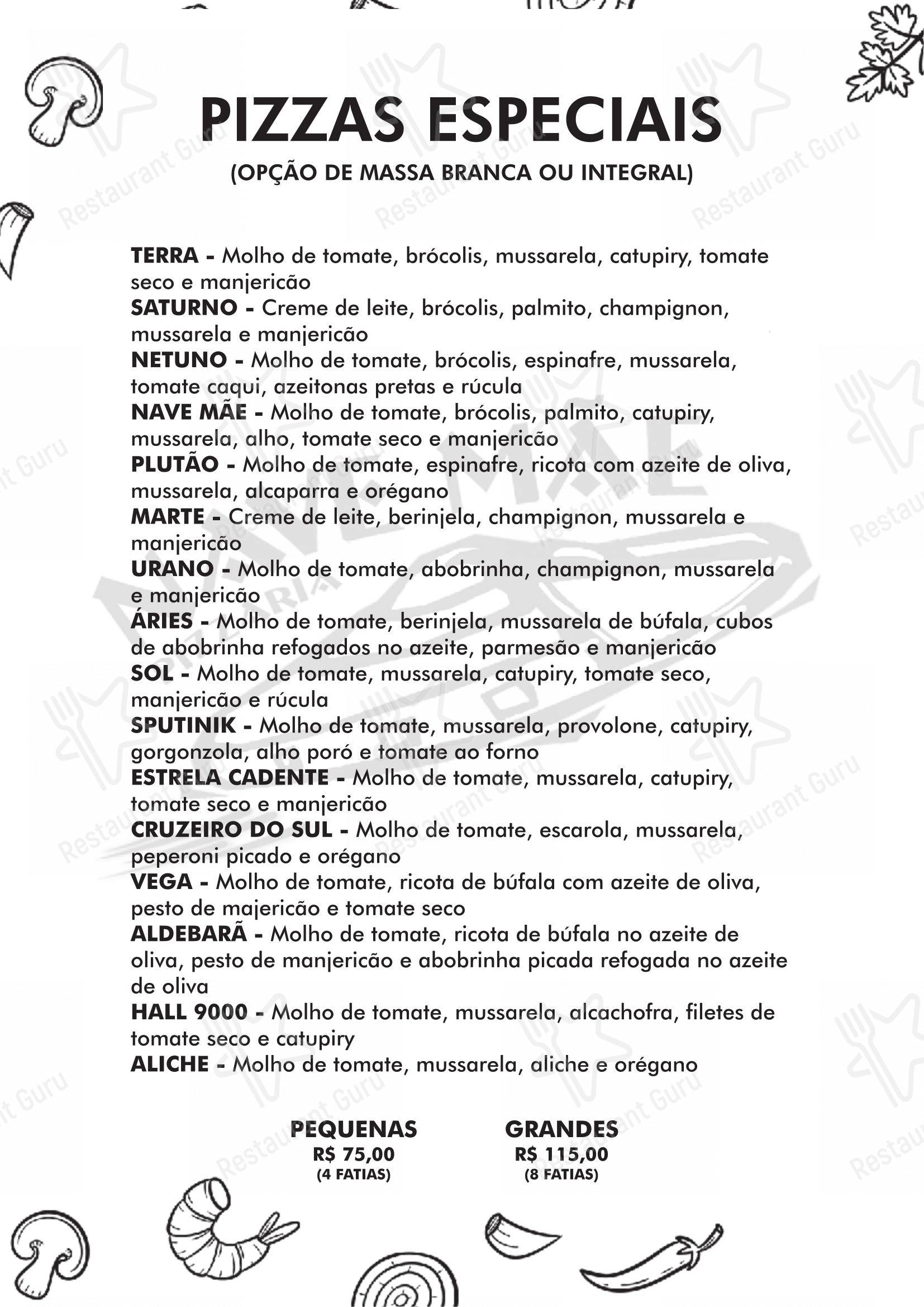 Pizzaria Nave Mãe - Menu