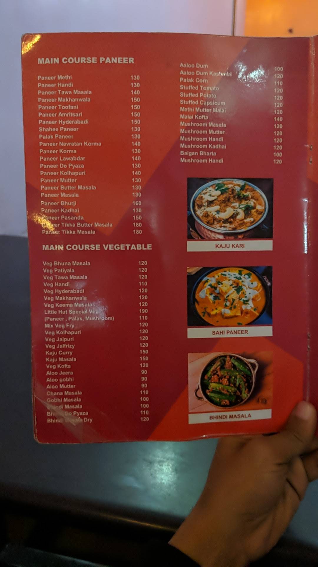 New Little Hut Restaurant menu