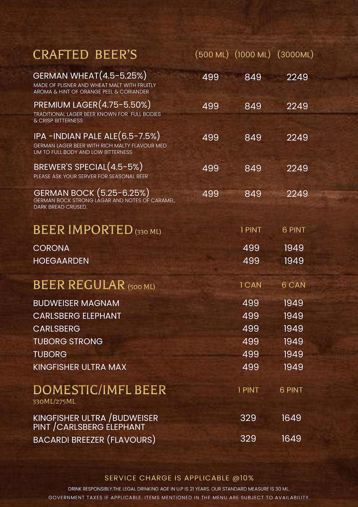 Atmos29 RestoBar & Club menu
