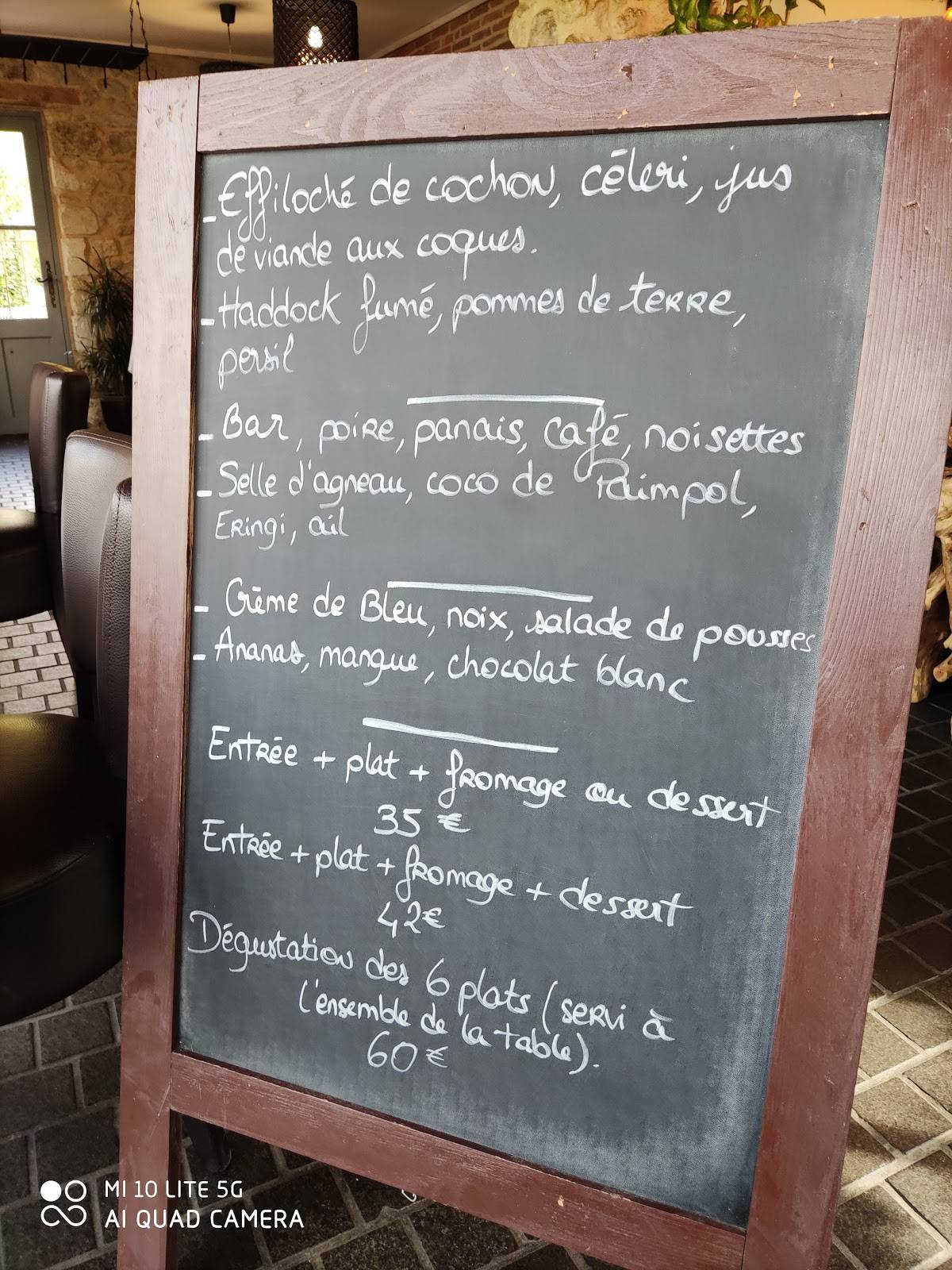 Menu de Nomade restaurant