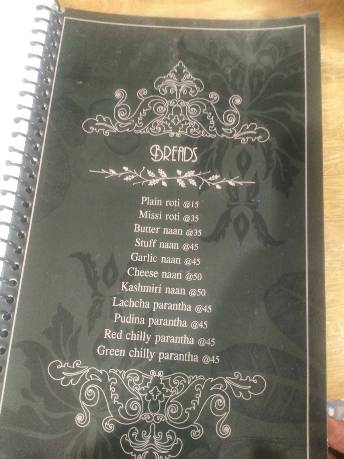 Nomads cafe menu