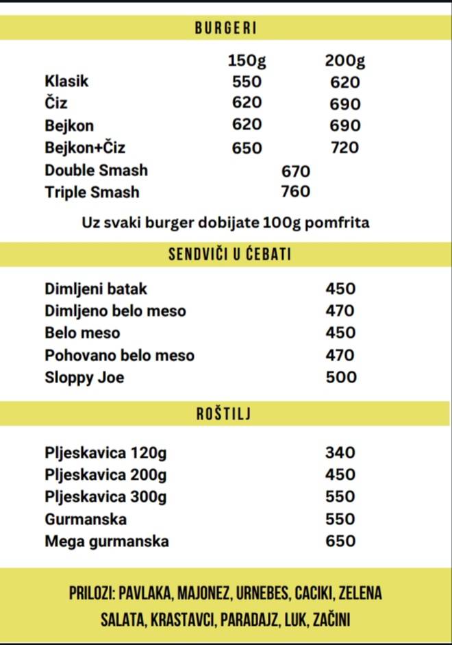 Menu de Norma Fast Food